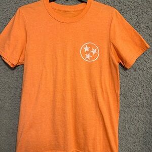 Orange Women's Short Sleeve Tee with Star Design
